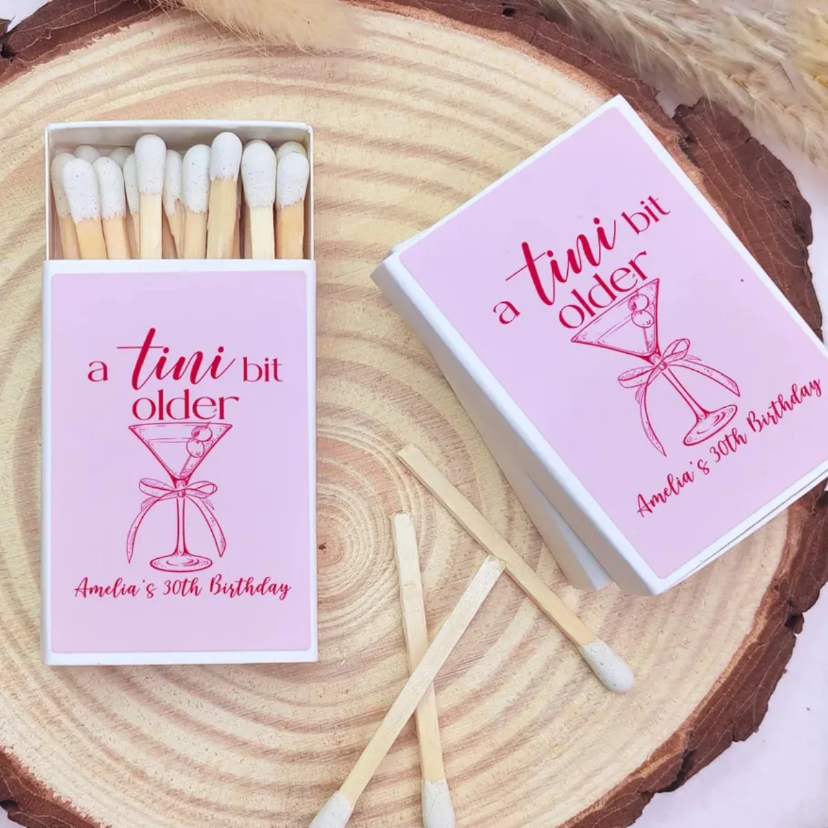 tini-bit-older-martini-personalized-birthday-matchboxes-dirty-30-21st-birthday-party-favors-happy-birthday-custom-match-boxe