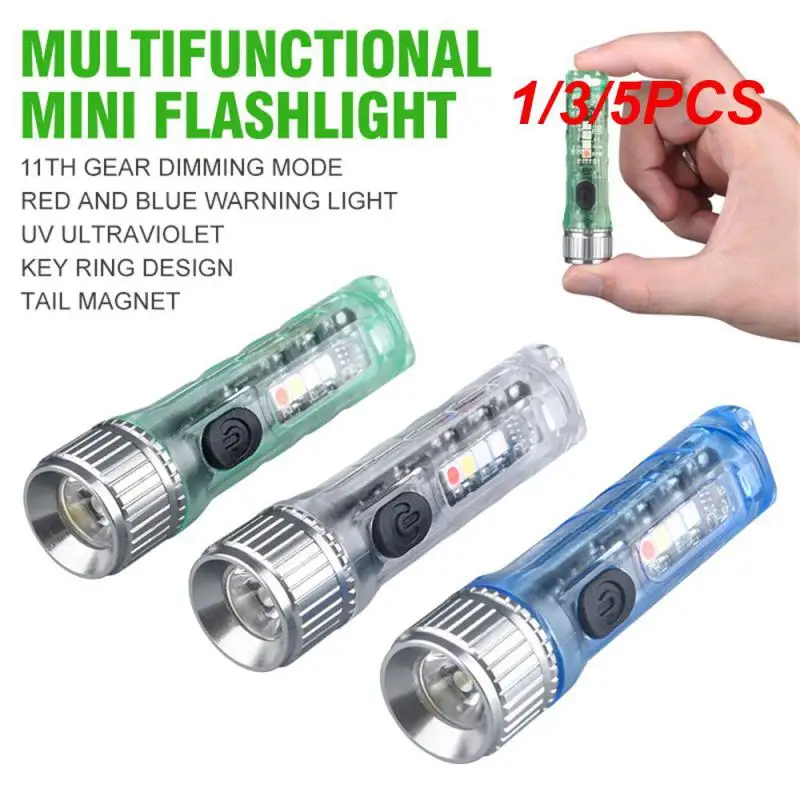 

1/3/5PCS Warn Mini Led Flashlight Long Press The Switch To Turn The Super Bright Mode Mini Flashlight Portable Flashlight