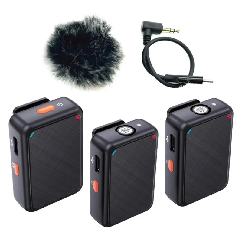 Wireless External Omnidirectional Microphone for Action 4 3 2 Sports Camera Type-C Charge Port 2.4GHz Connection Way