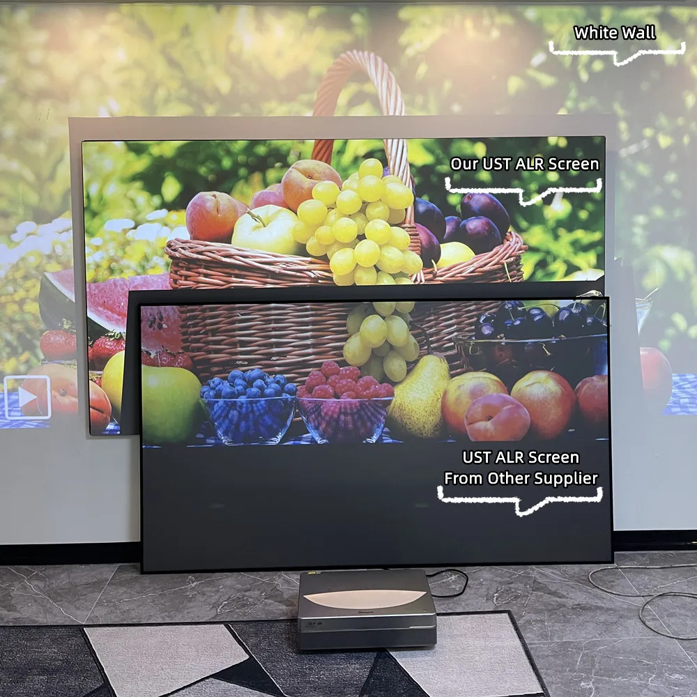 Hàng Mới Về Năm 2022 Chất Lượng Tốt Nhất 100/120 Inch 16:9 Khung Cố Định Màn Hình Máy Chiếu Huyện ALR Ánh Sáng Môi Trường Xung Quanh Từ Chối Chiếu