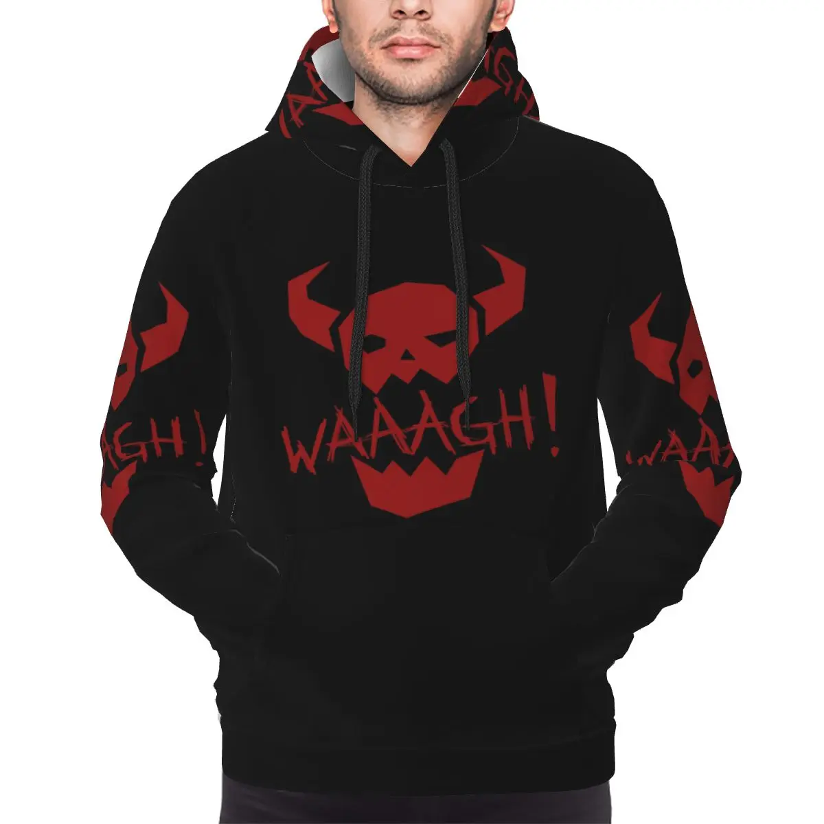 

Орк WAAAGH! Толстовка Harajuku, пуловер, осень-зима, мужские и женские толстовки, топы с длинными рукавами