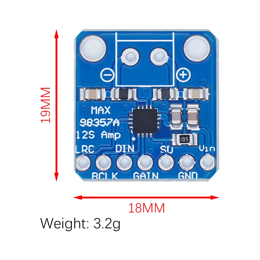 คุณภาพสูง MAX98357 MAX98357A I2S 3W Class D เครื่องขยายเสียง Breakout Interface I2S DAC ถอดรหัสเสียง