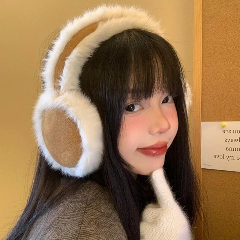 Korea Suede Warm Ear Muffs Ladies Outdoor Cycling Thickened Cold Ear Muffs Warm Headphones Cold Earplugs Winter Accessories