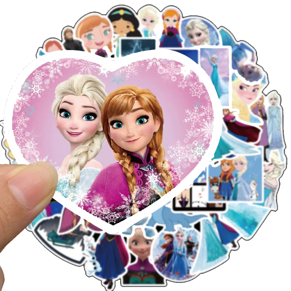 10/30/50/100 قطعة ديزني المجمدة الكرتون إلسا آنا ملصقات Kawaii أنيمي الأميرة ملصق القرطاسية الهاتف المحمول لطيف الشارات لعبة