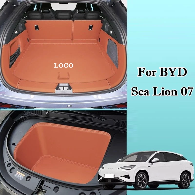 

Для BYD Sea Lion 07, коврик для багажника с полным объемным звуком, коврик для хранения переднего капота, кожаный водонепроницаемый вкладыш для багажника, защитный коврик для салона автомобиля