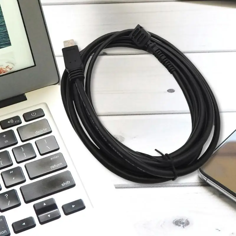10ft IDC 14pin واجهات مزدوجة إلى USB2.0 كابل شحن الماسح الضوئي لأجهزة VX805 VX820 203A