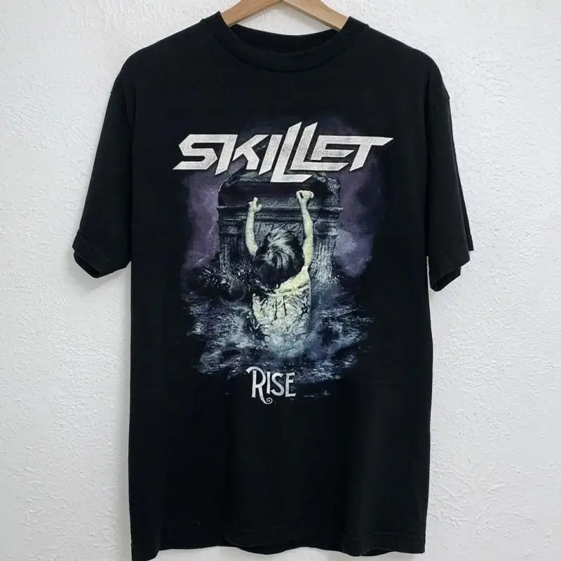 تي شيرت Rare Skillet Band Rise Cotton باللون الأسود بجميع المقاسات