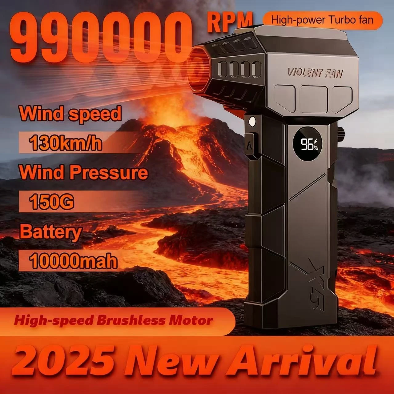 

990 000 об/мин, скорость ветра, 70 м/с, промышленный воздуходувка, мощный вентилятор, модернизированный TurboFan X5, мини-портативный бесщеточный двигатель TurboFan