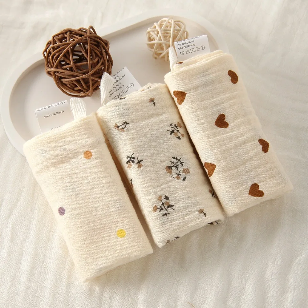 3/5Pcs 6-Layer Pure Cotton Baby Cotton Washcloth Absorbent Gauze Cotton Newborn Burp Cloth Baby Towels Soft Square Towels