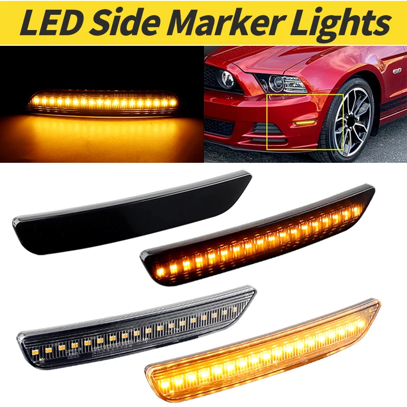 

1 пара автомобильных янтарных светодиодных индикаторов переднего бампера, боковых габаритных фонарей для Ford Mustang 2010-2014 OEM: # AR3Z15A201A Автозапчасти L&R