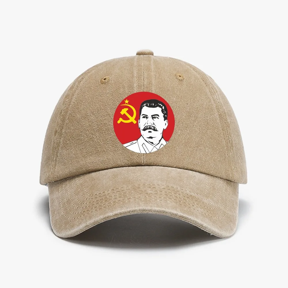 

Top Adult Distressed Washed men hat There was no such shit with me USSR leader Stalin print Baseball Cap
