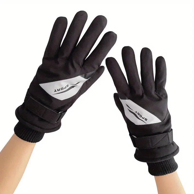 قفازات شتوية نسائية، سميكة ومبطنة بالصوف، لركوب الدراجات، مقاومة للبرد، مقاومة للماء، متوافقة مع شاشة اللمس، قفازات ركوب الدراجات للرجال للدراجات الكهربائية، دافئة #1