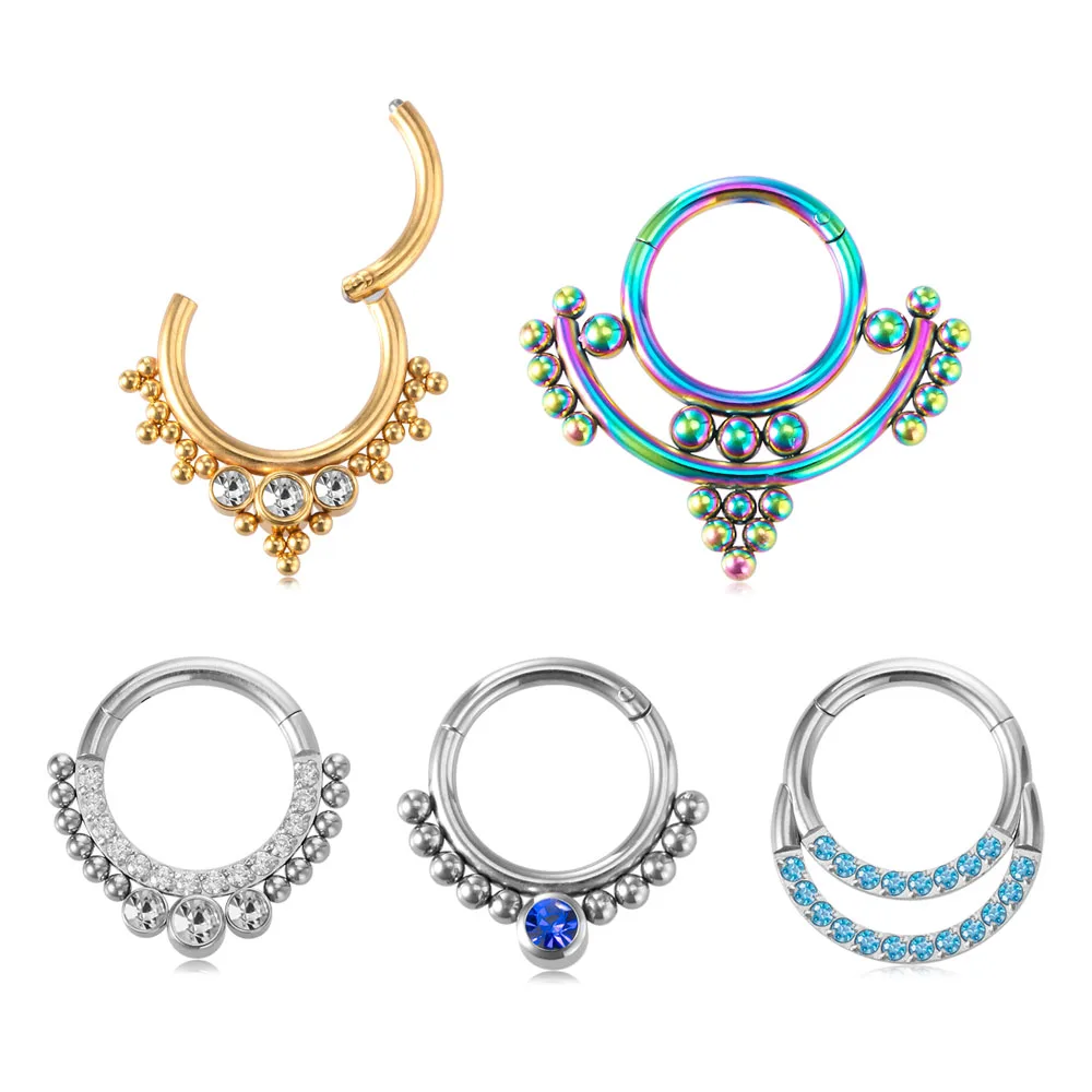 Variety Stainless Steel Zircon Czech Drill Nasal Septum Temperament Multi-Purpose Piercing Jewelry For Wwomen Exquisite Jewelry