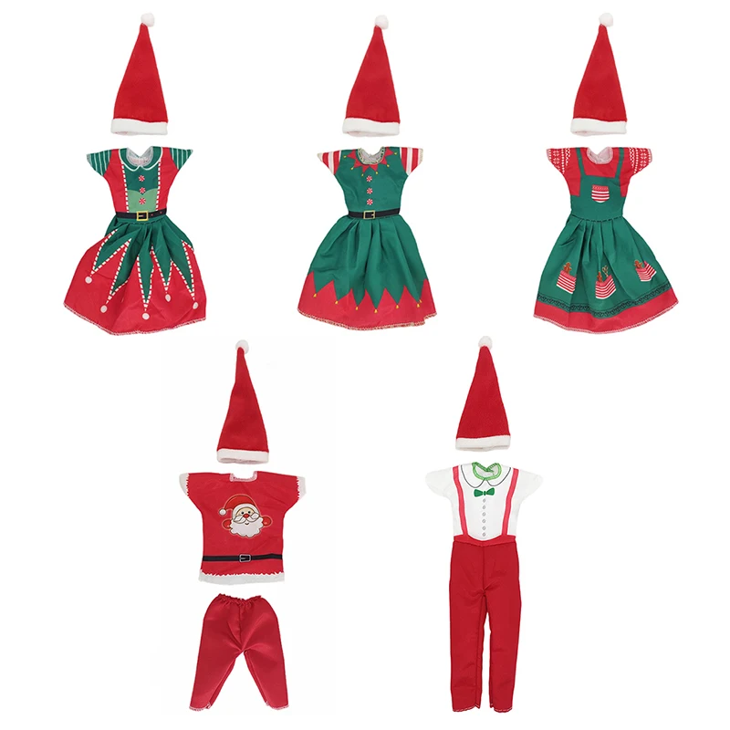 Fashion Christmas Dress Outfit Hats for 11 inch 30cm Doll Clothes Accessories