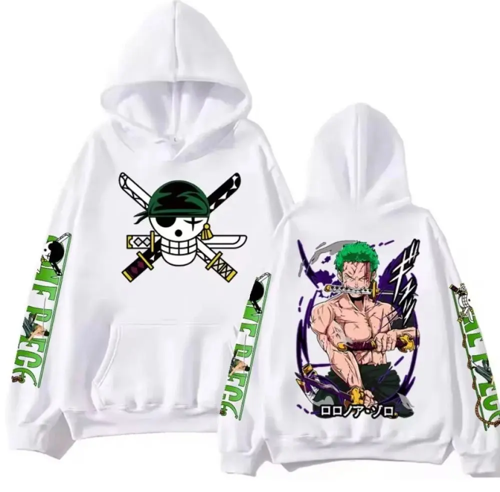 

One Piece Zoro Anime Hoodie Sweatshirt Men Women New Cartoon Print Cotton Pullover Casual Streetwear Cosplay Costume Y2k Tops
