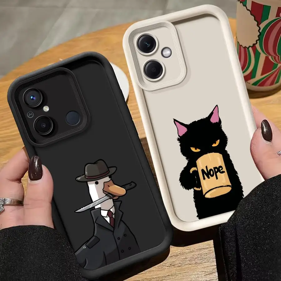 حافظة كارتون كات داك لهاتف ريدمي 13 A3 A1 A2 Plus 12 A4 غلاف ناعم #1