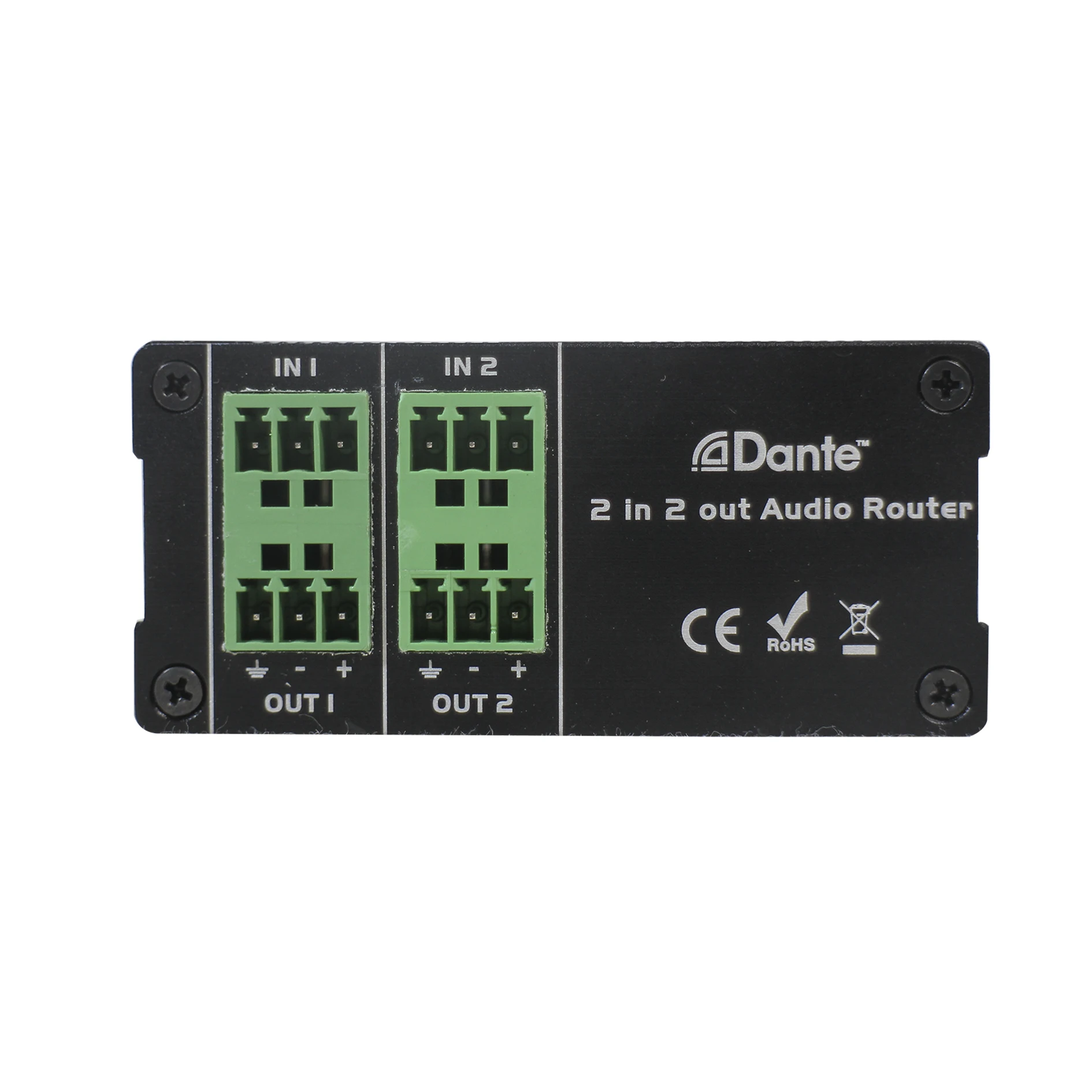 Balanced Mic Aux inputs phoenix connector Dante Audio I/O System WITH 12V DC power SUPPLY