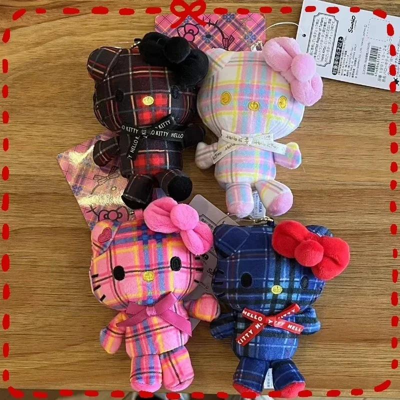 Kawaii أنيمي الكرتون متقلب سلسلة Kt القط أفخم دمية قلادة الرجعية متقلب أفخم ظهره قلادة لطيف أفخم مفتاح سلسلة