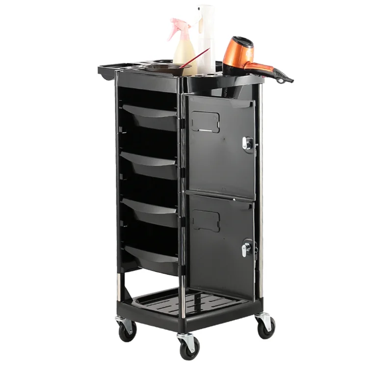 Luxury High Quality Iron Salon Trolley Cart with Wheels Traditional Design for Beauty Salon Furniture
