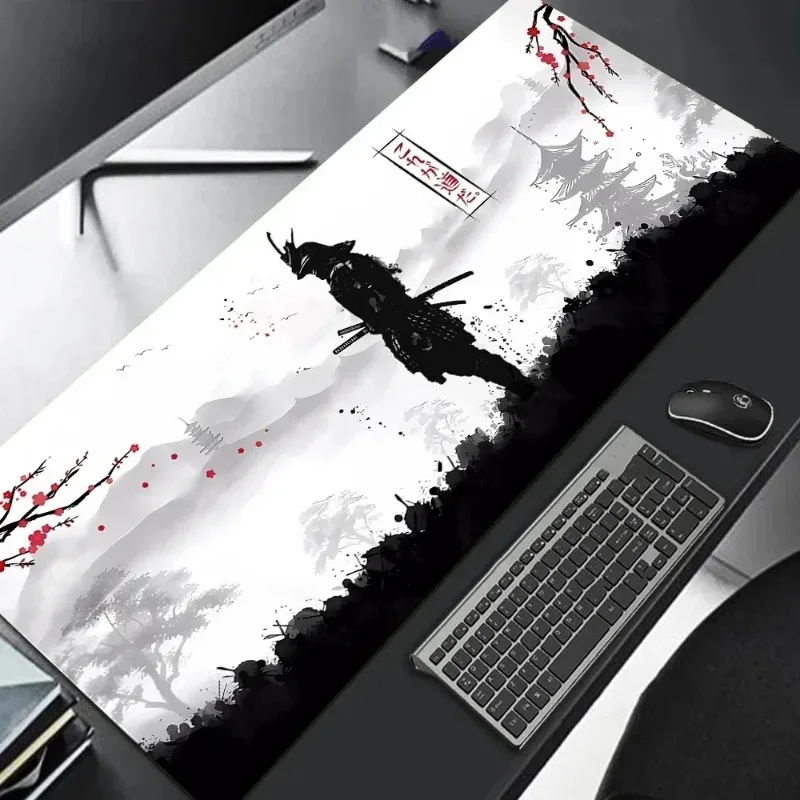 Extra Large Gaming Mouse Pad with Dragon Warrior Design Rubber Base Rectangular Anti-Slip Desk Mat Precision Edged Washable