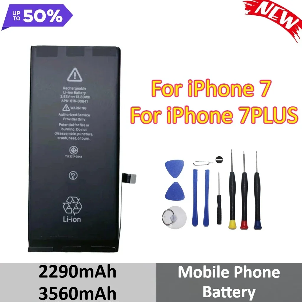 for iPhone 7 iPhone 7PLUS Mobile Phone Battery 2290mAh 3560mAh + Tools