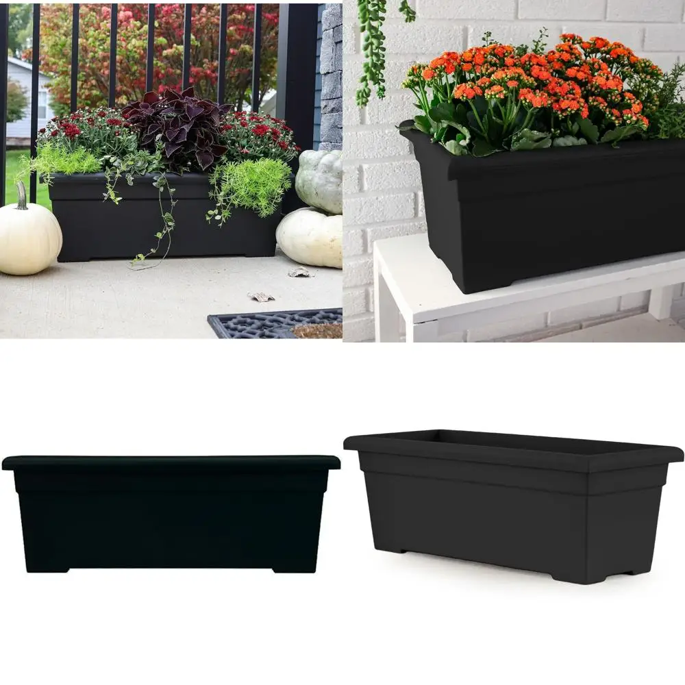 

Кашпо HC Companies 28 дюймов – большое легкое пластиковое кашпо для улицы с дренажем для террас, патио, бассейнов