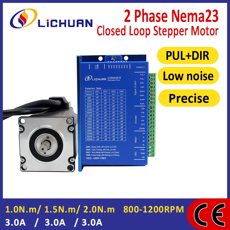 

2 Phase Nema23 1N.m/1.5N.m/2N.m Closed Loop Driver Stepper Motor Driver 3A DC Closed Loop Stepper Motor Driver Kit for Robot/CNC