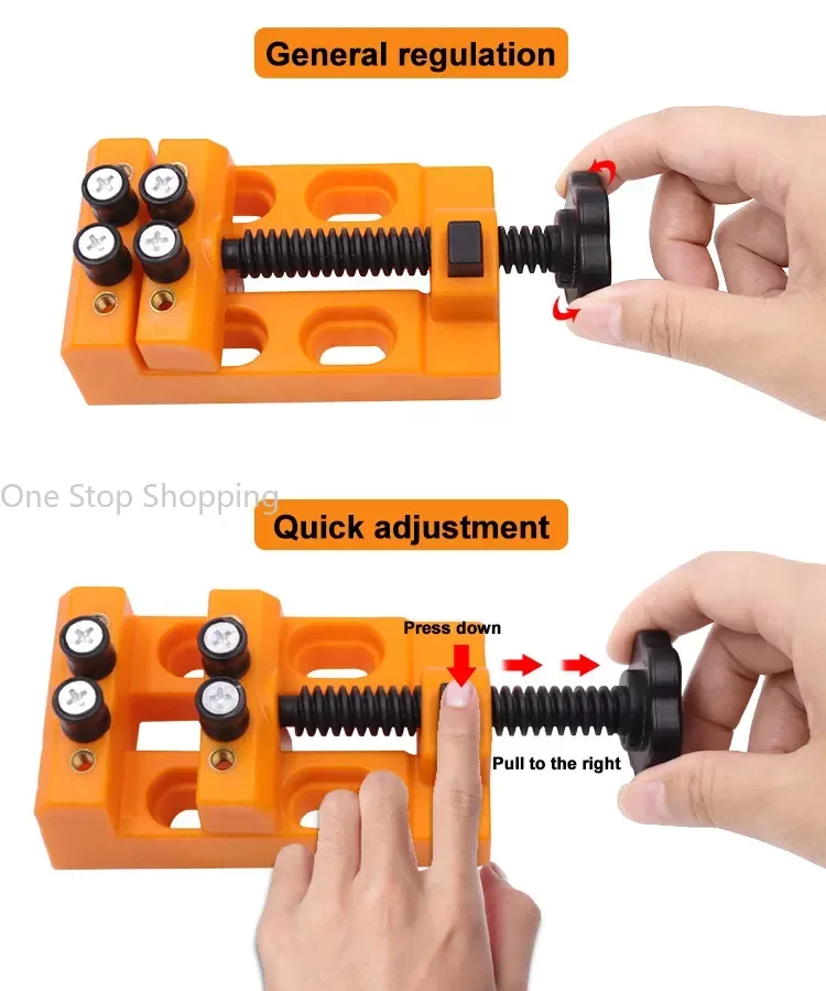 Mini étau de table à mâchoires, pince d\'établi carbonisée, perceuse, étau de presse, plaque de micro clip, pince réglable, bijoux à bricoler