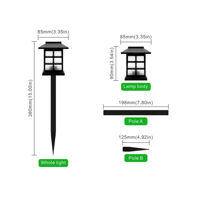 2/4/6/8pcs Led Solar Lawn Lamp Outdoor Pathway Lights Landscape Waterproof Yard Buried Decoration Night Lights Garden Floor Lamp