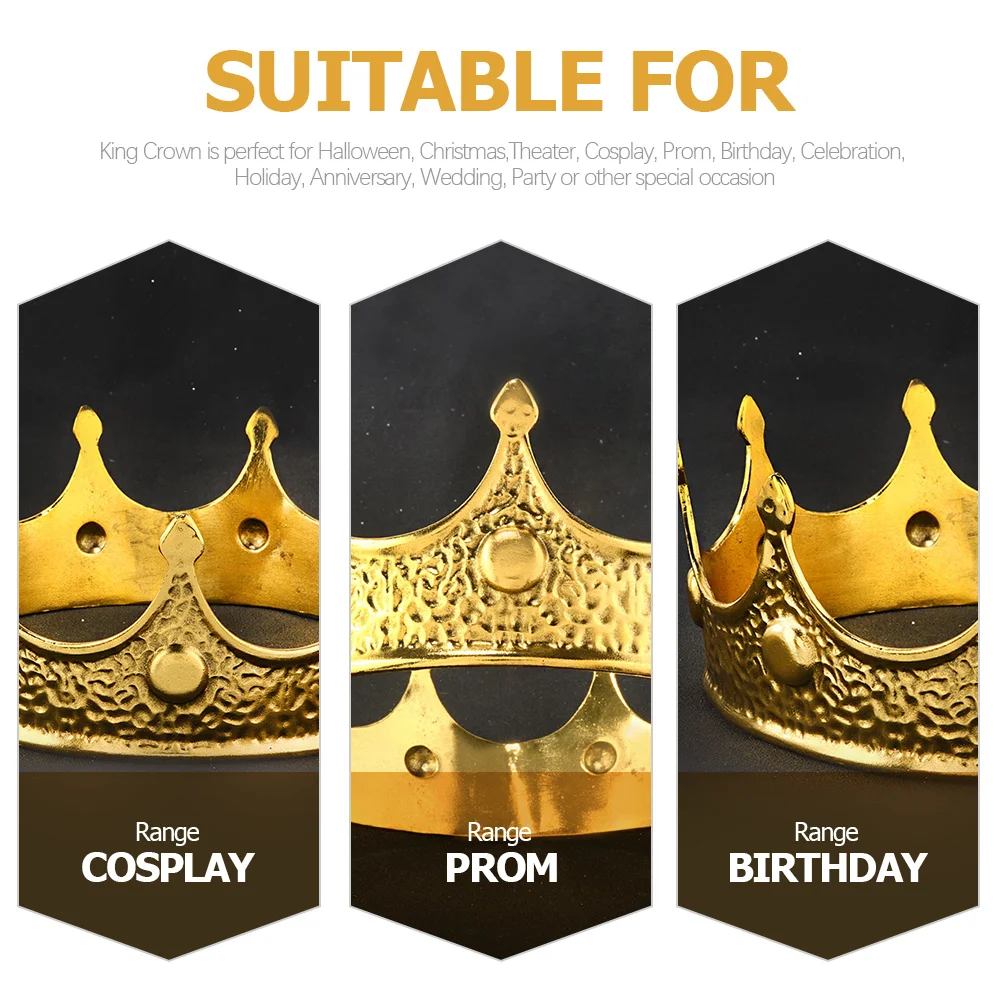 

Birthday King Vintage Glitter Party Crown For Cosplay Prom Wedding Anniversary Celebration Men Women Shiny Kings Crown