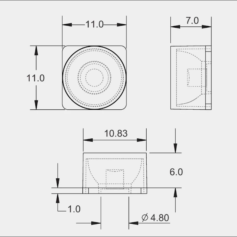 11mm Waterproof PC Led Optical Lenses for 3535 3030 2835 SMD Leds Flexible Strip Llight Linear Light