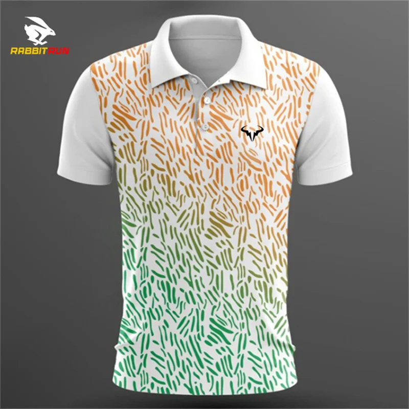 2024 Men New Casual Polo Button-up Shirt 3D Printed Breathable Golf Wear Short Sleeve Harajuku Male Breathable Loose Sweatshirts