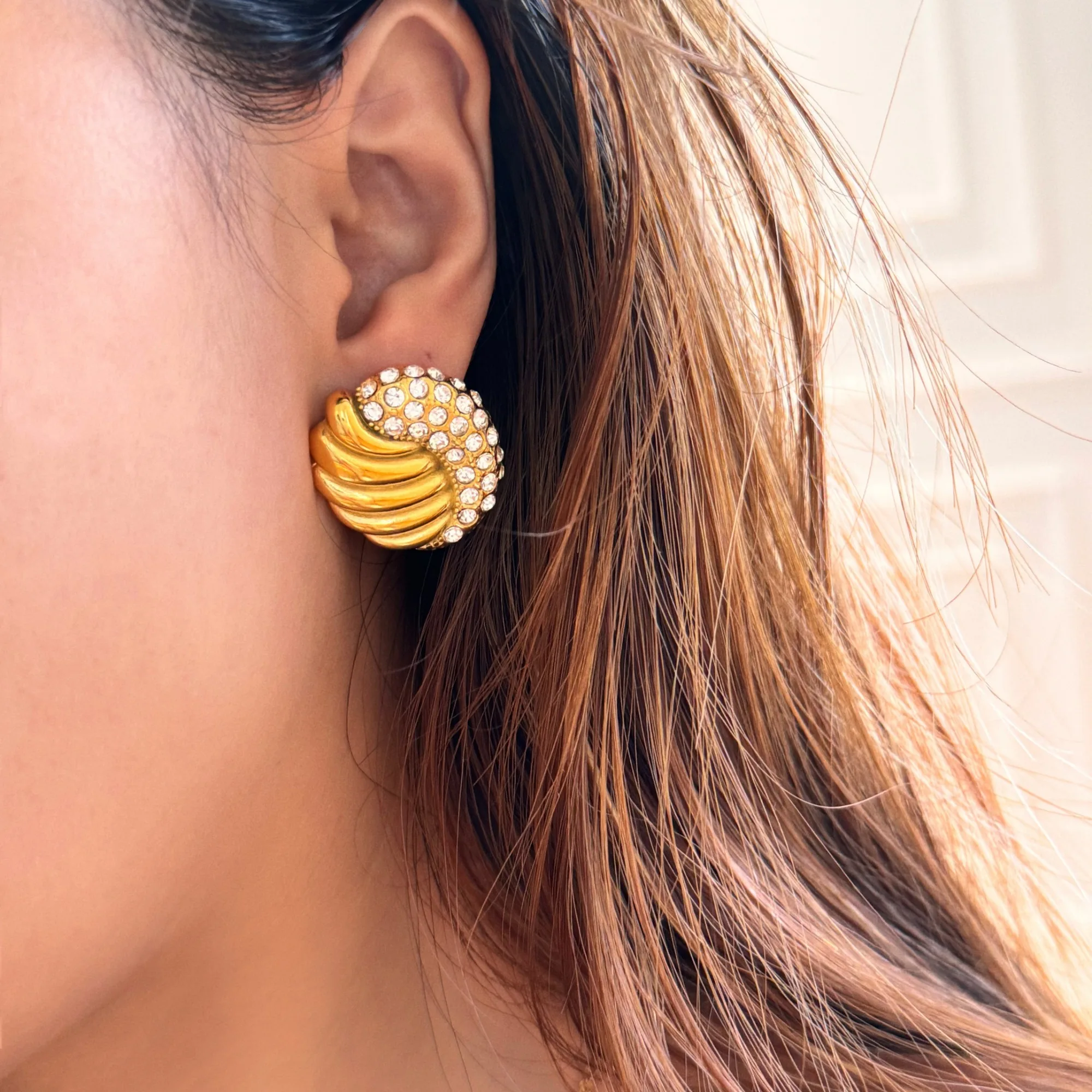 18k Gold Plated Tarnish Free Stainless Steel Iced Out Colorful Zircon Wing Egg Stud Earrings for Women Aretes De Mujer Jewelry image 6