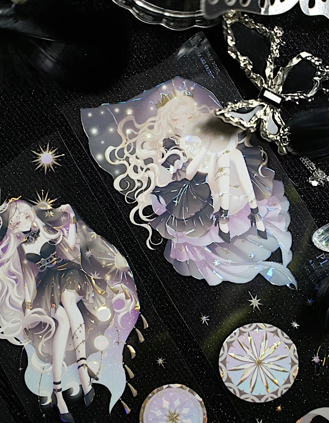 الجنية الظل من القمر نجمة فتاة اشي PET الشريط ل بطاقة مخطط صنع DIY بها بنفسك سكرابوكينغ خطة ديكور ملصق #4