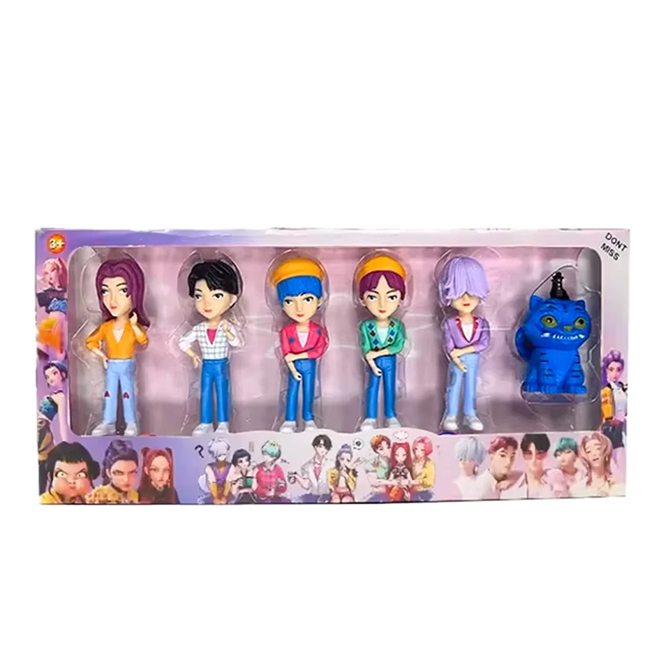 Anime kpop demônio caçadores figura modelo brinquedo dos desenhos animados periféricos de jogos mesa decoração coleção figuras modelo brinquedo para o presente do miúdo