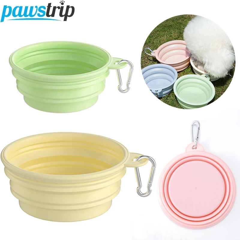 350ml/650ml/1000ml Collapsible Dog Bowl Outdoor Travel Pet Drinking Bowl for Dog Cats Folding Silicone Bowl Puppy Food Container