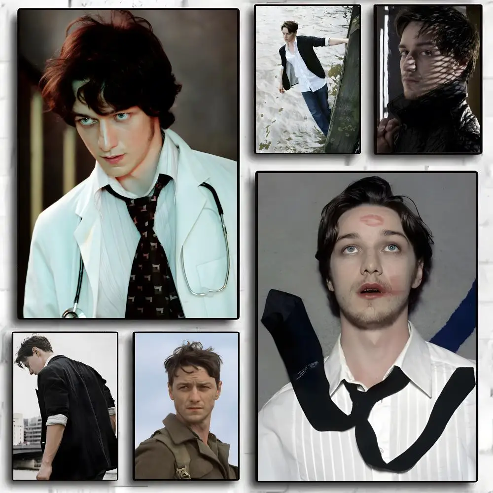 James McAvoy Actor Portrait Poster Self-adhesive Advanced Aesthetic Printing Paper Wall Art for Living Room Home Decor
