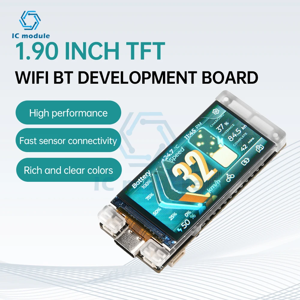 1.9-Inch TFT Color Screen ESP32-S3-R8 Lorawan Protocol BT WiFi Development Board HT-VMT190 Development Board Module