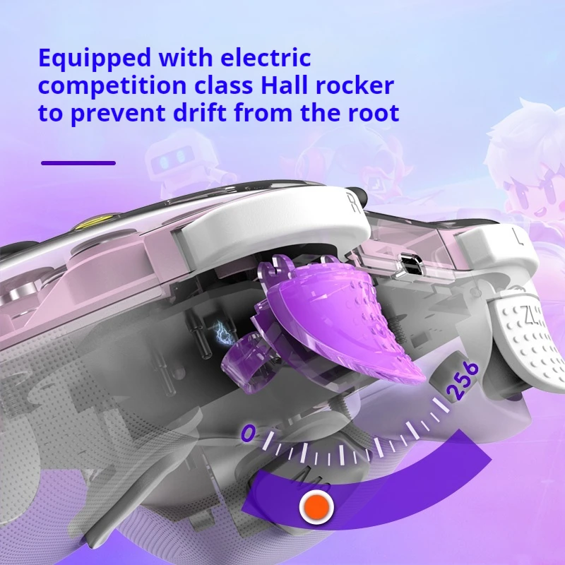 Z01x Controller da gioco Full Hall Joystick Trigger Wireless Tre modalità di connessione Rilevamento delle vibrazioni Multi piattaforma universale