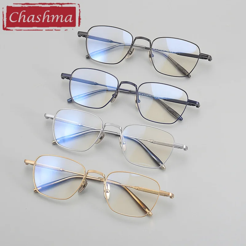 

Очки Chashma Gentlemen из чистого титана, ультралегкие дизайнерские оправы высшего качества для мужчин, подходят для линз по рецепту