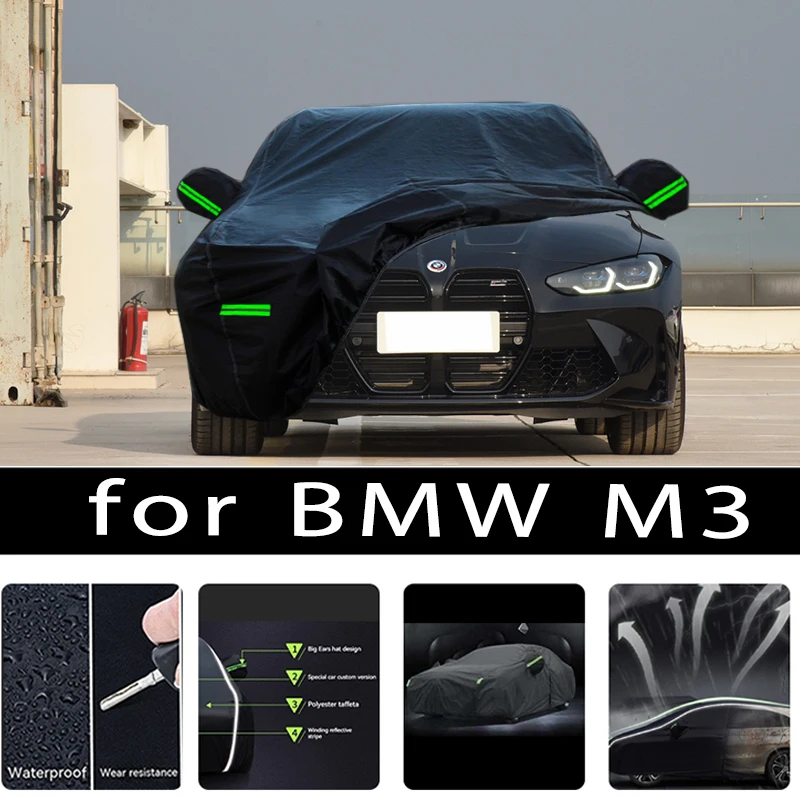 

For BMW M3 Car Covers Outdoor Waterproof Sun Rain Snow Protection UV Auto Cover 190T Car Protective Full Covers