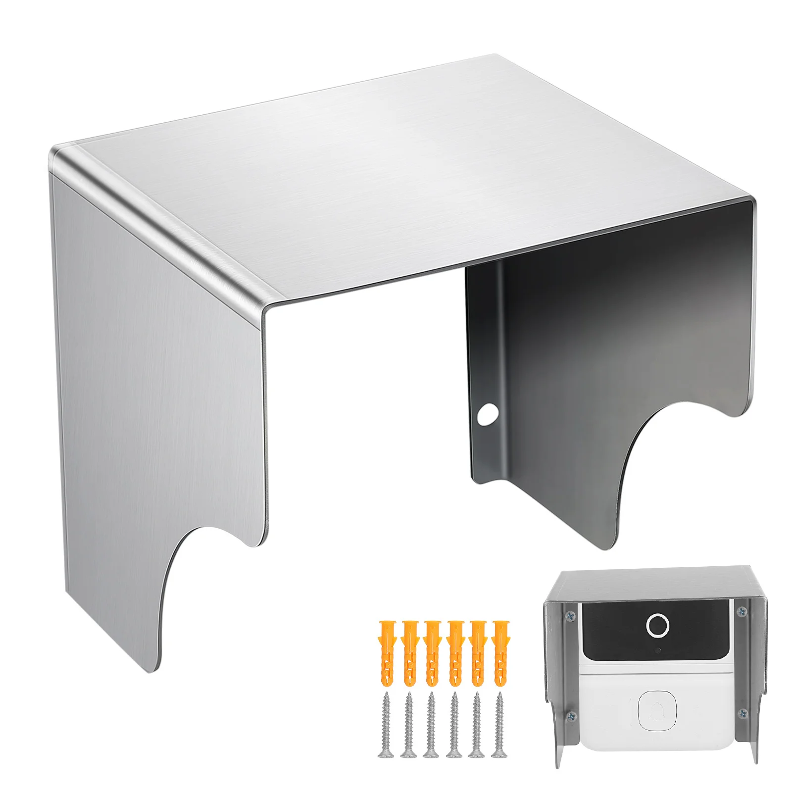 

Doorbell Splashproof Cover 125mm Stainless Steel Outdoor Protector Waterproof Box Rainproof Shell for Wireless Door Access