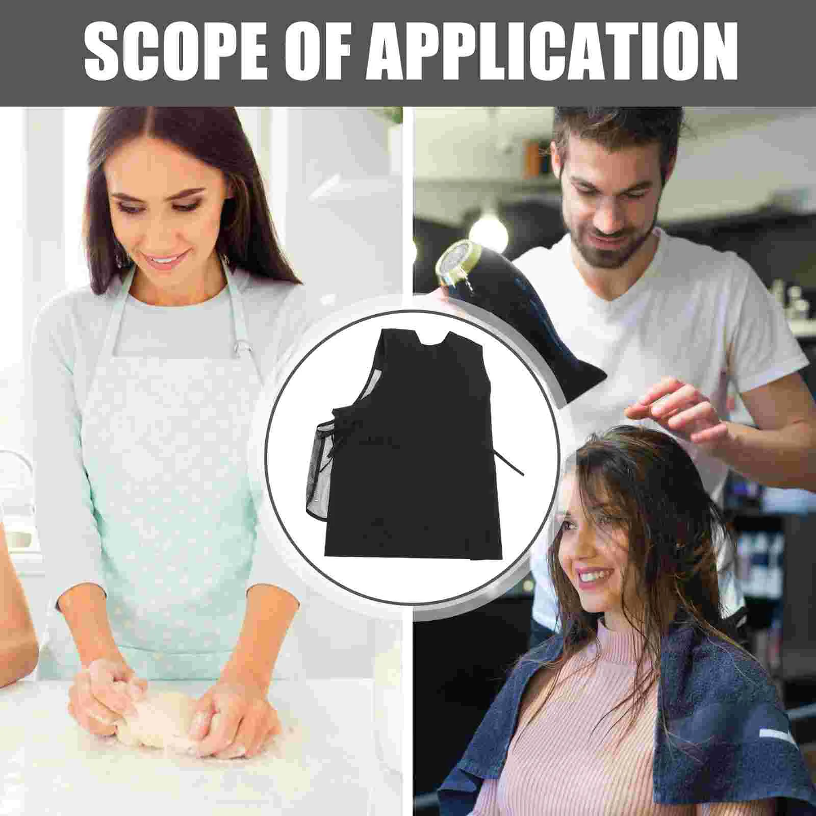 1 Piece Fashion V Neck Mesh Back Kitchen Apron Multi Purpose Hairdresser Restaurant Salon Use Protective Working Garment