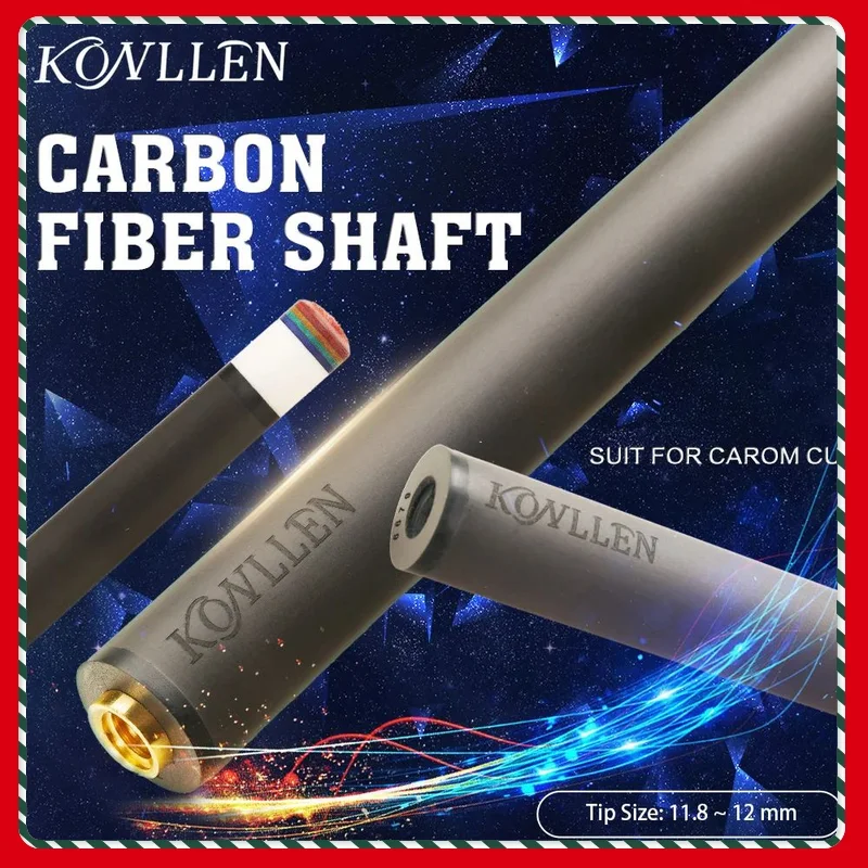 

KONLLEN-Carbon Fiber Billiard Cue Stick Shaft, 3 Cushions, Carom/Libre Cue Stick, Uni-Loc, Radial, 3/8x8 Pin Joint, Single Shaft