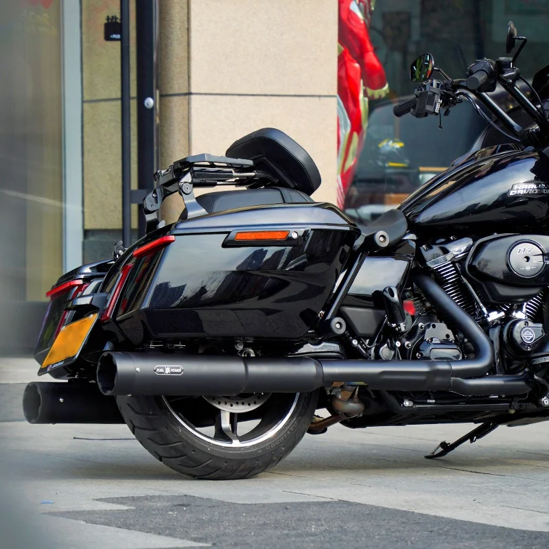 

STLF 2017-Later HD Electra Glide Road Glide Street Glide Performance Exhaust Titanium Alloy Black Slip-On Mufflers 121CVO New