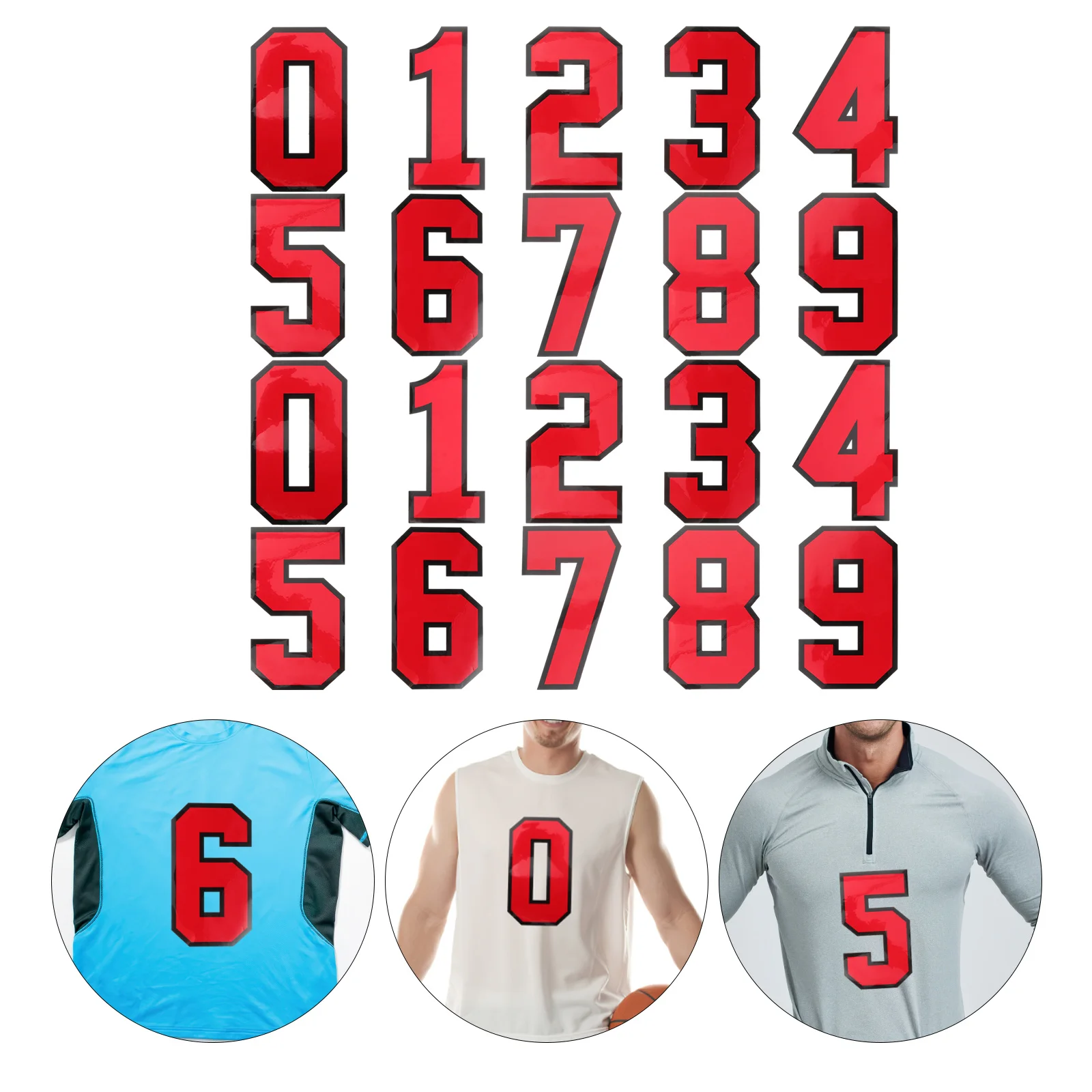 

20Pcs Embroidered Number Patches for Jerseys Coats T-Shirts Pants Sewing Repair Decorative Clothing Applique Supplies