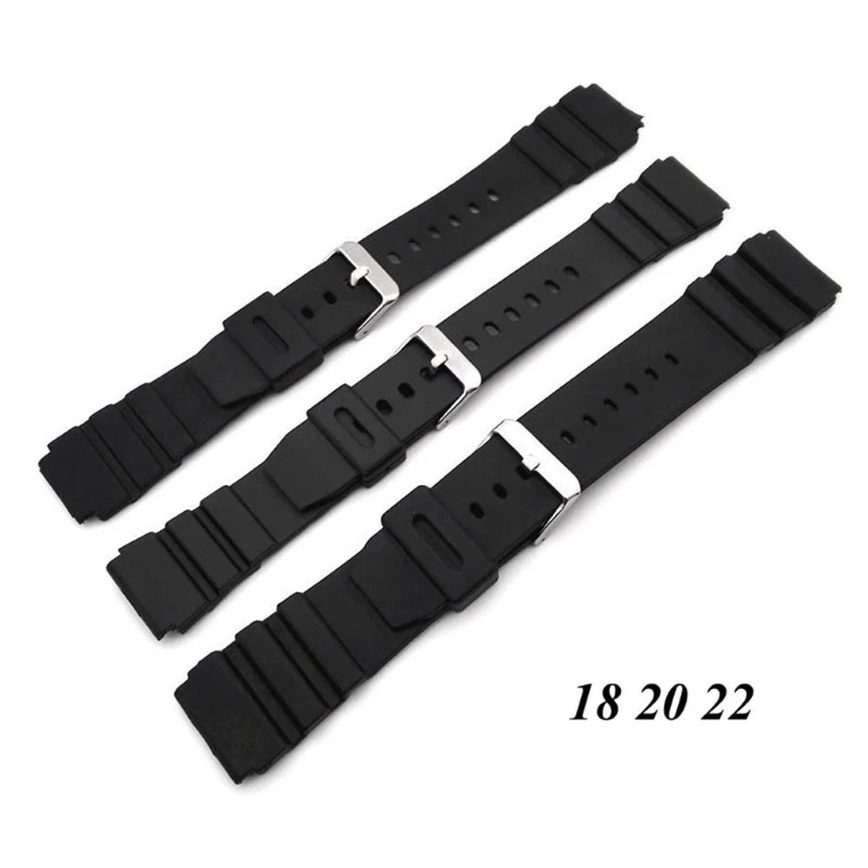 Silicone Rubber Watch Strap Band Deployment Buckle Diver Waterproof 18mm 22mm Dropshipping