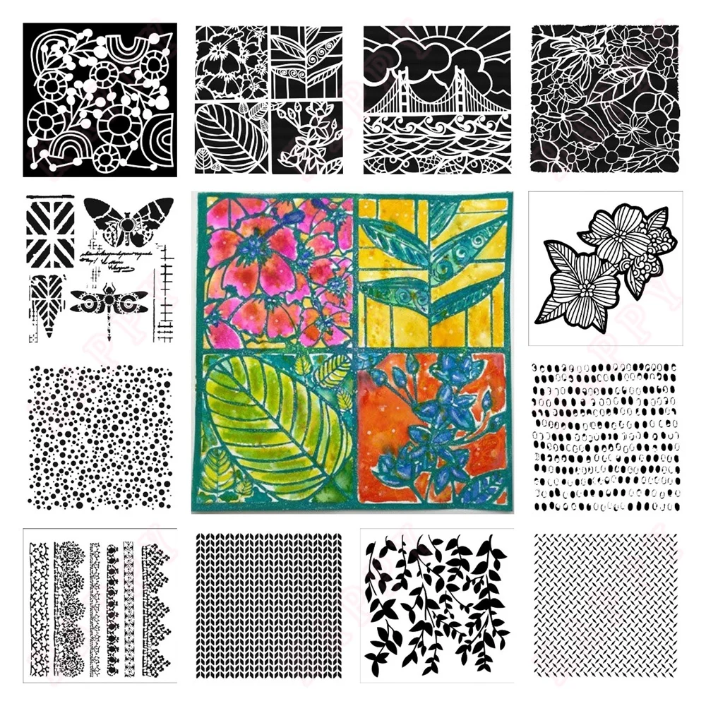 Crochet Lace Stencils Decor DIY Layering Stencils Graphics Painting Scrapbooking Stamp Ornament Album Embossed Template Reusable