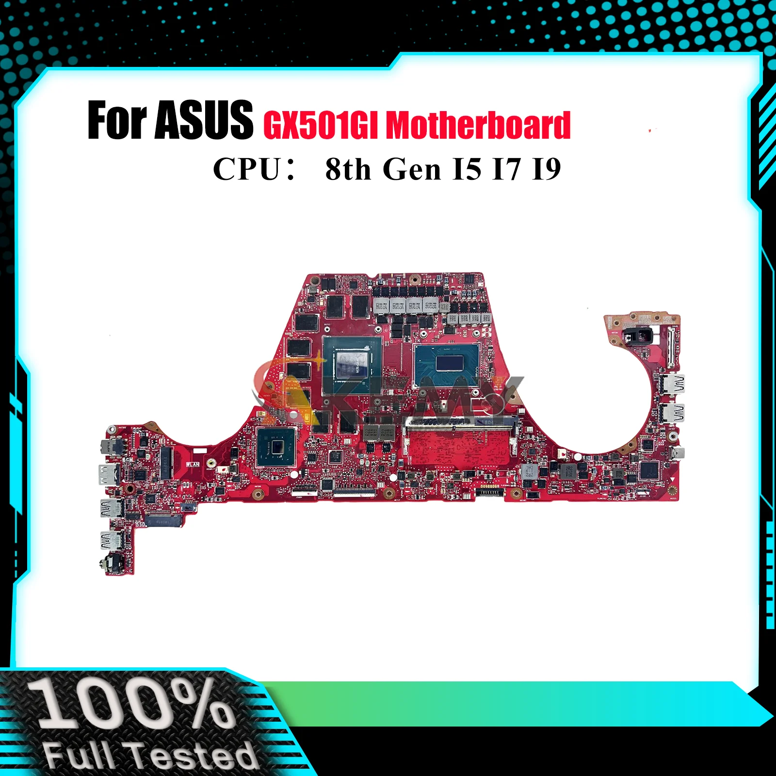 Placa base para ordenador portátil GX501GI para ASUS ROG Zephyrus GX501GI GX501G placa base para portátil con CPU I5 I7 I9 100% pruebas OK envío rápido