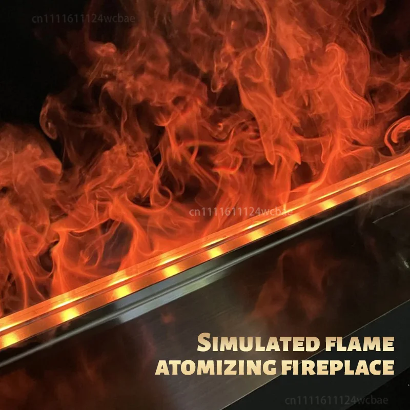 3D Water Mist Electric Fireplace Embedded Realistic Flame Steam with Remote Control APP for TV Wall Living Room Decor